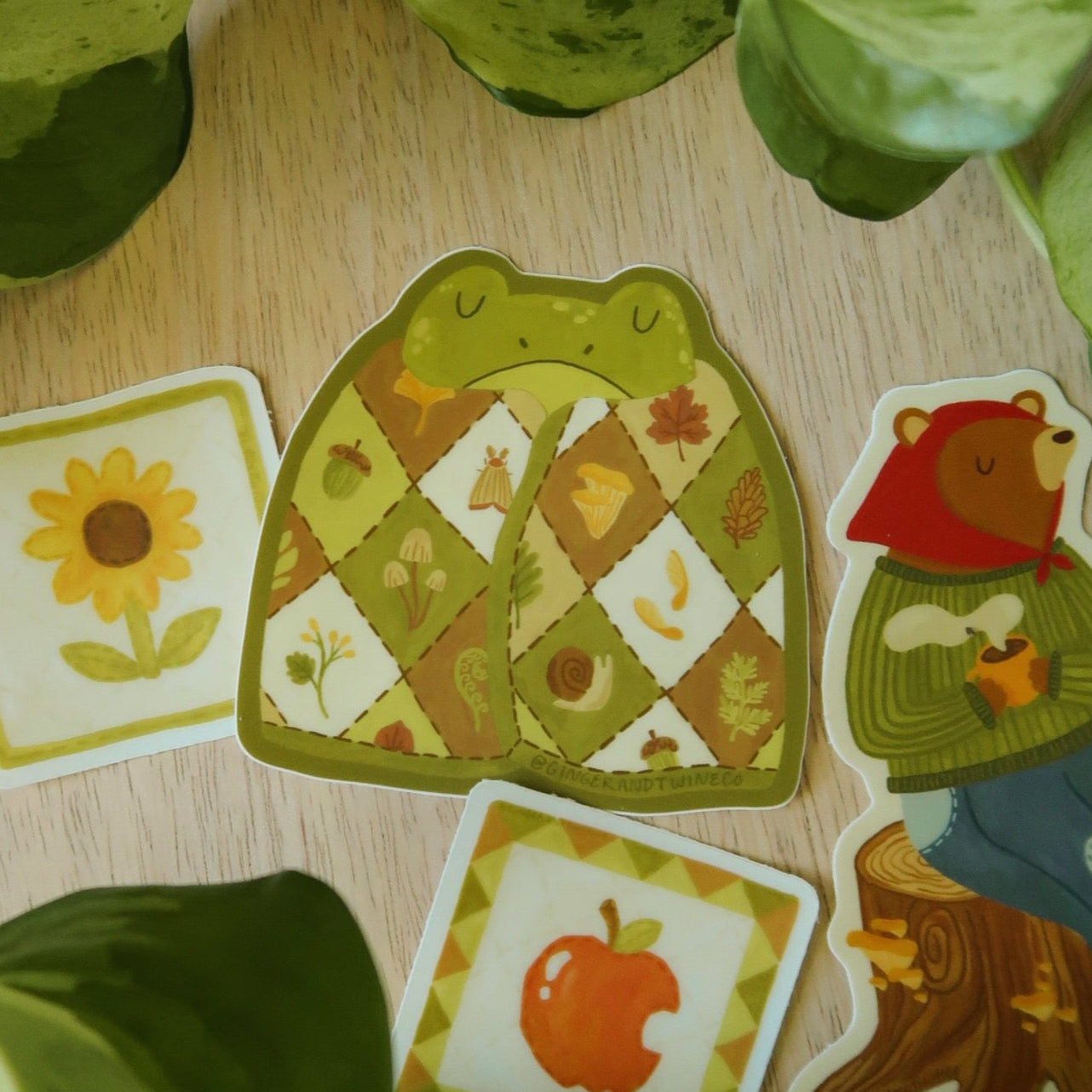 Woodland Quilt Frog Sticker