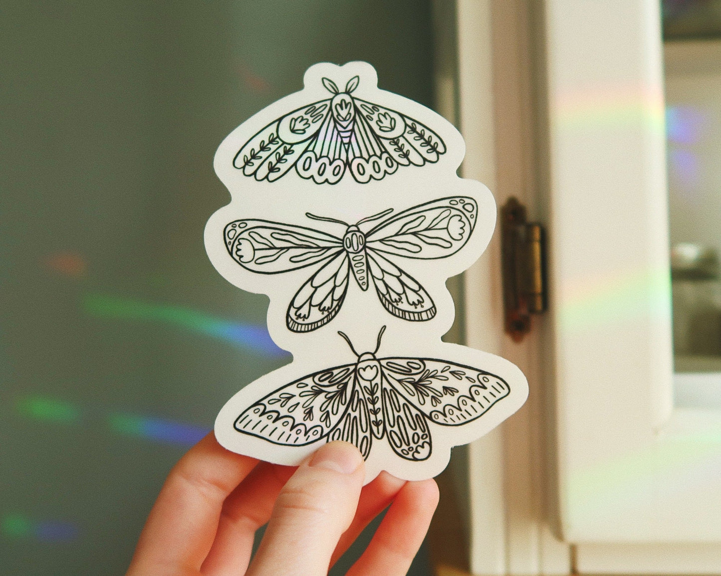 Botanical Moth Trio Suncatcher
