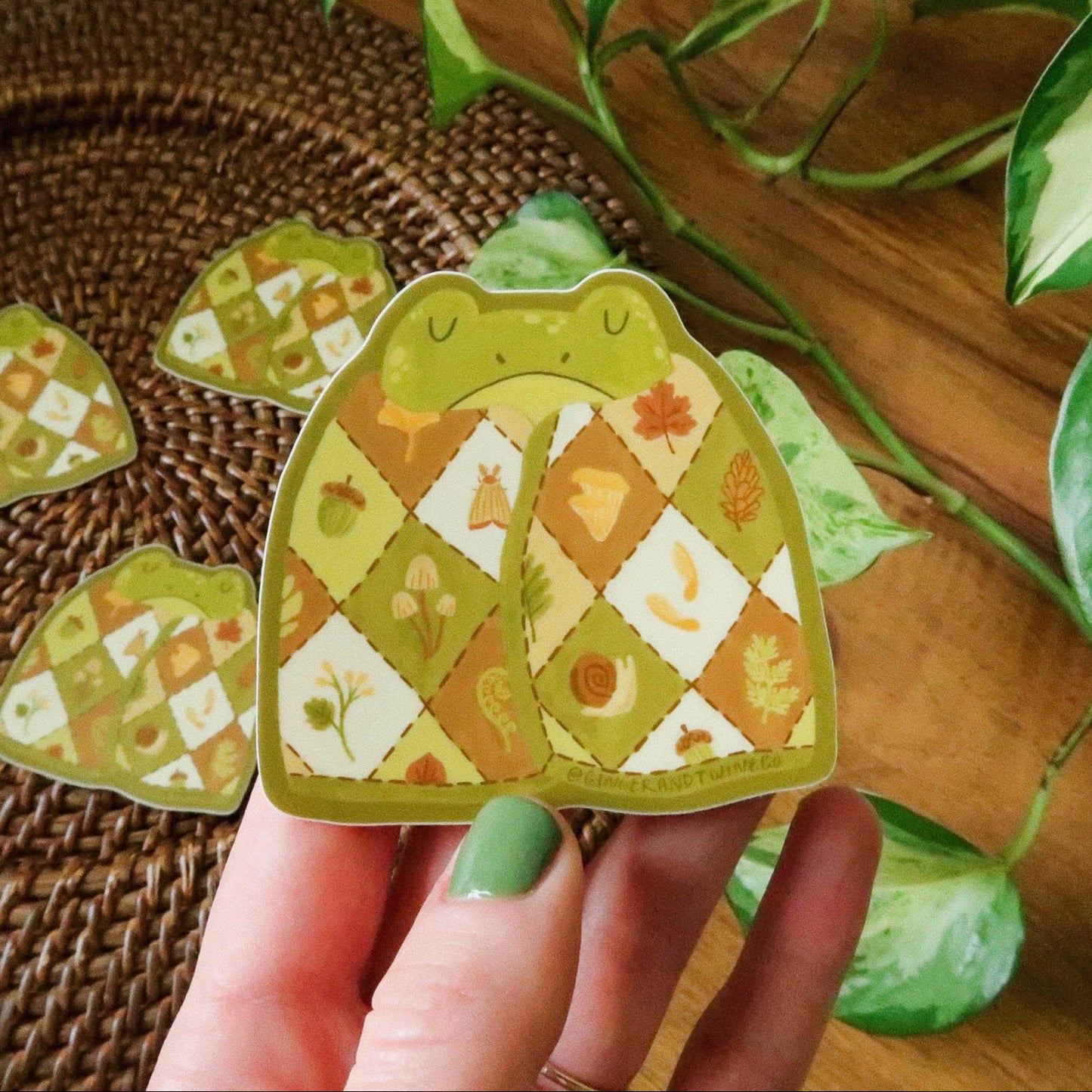 Woodland Quilt Frog Sticker