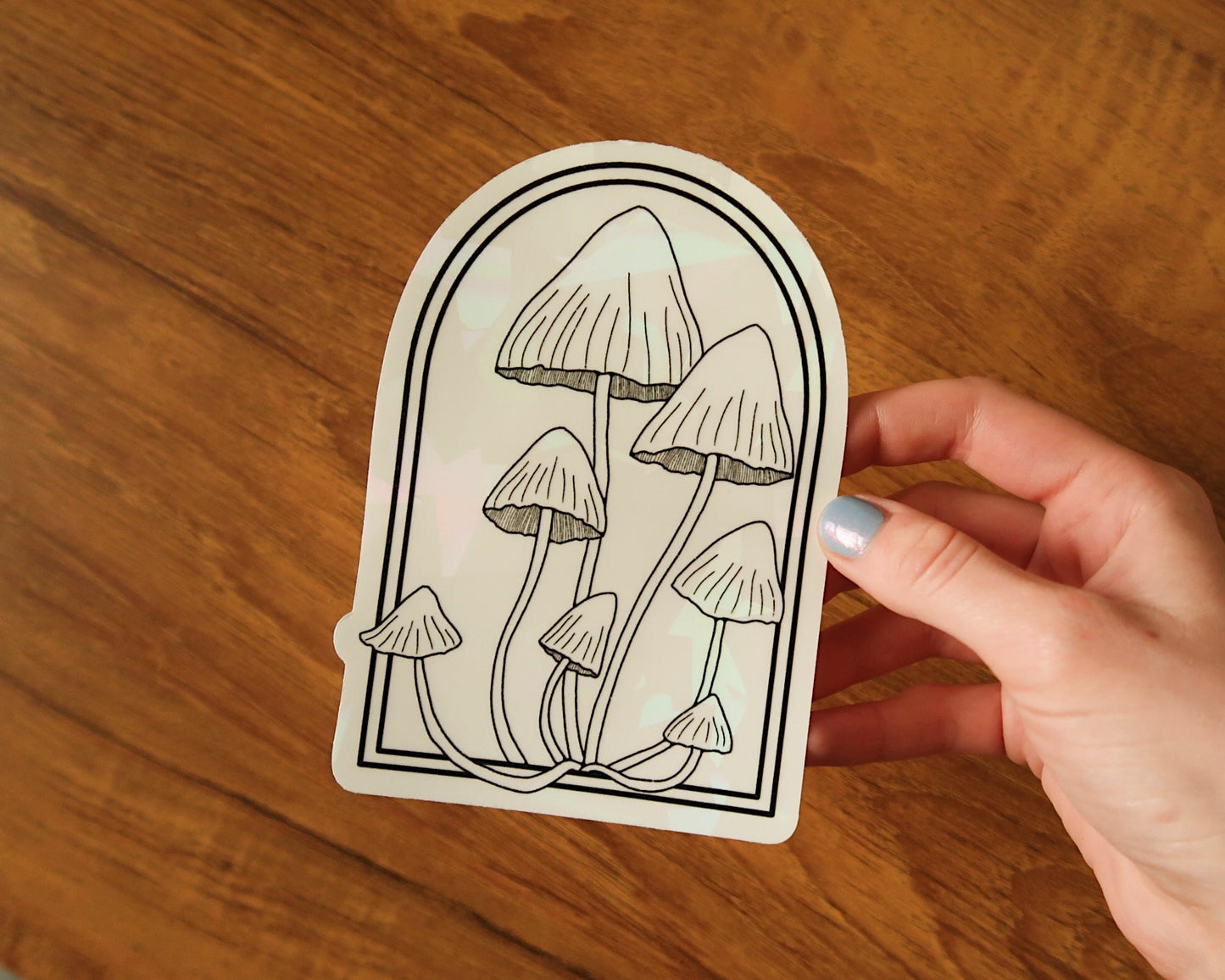 Mushroom Suncatcher Sticker: Clustered Bonnets