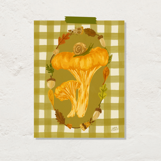 Digital Chanterelle Portrait Print