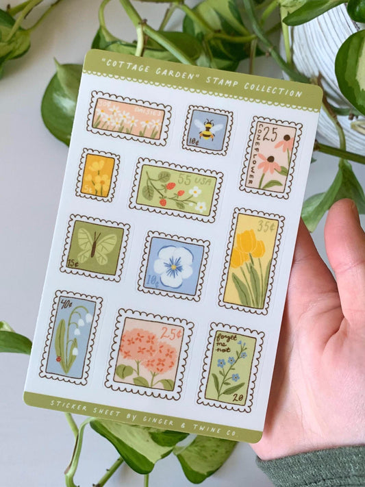 Cottage Garden Stamp Collection Sticker Sheet