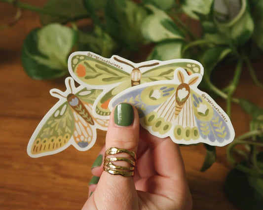 Botanical Moths Sticker Pack