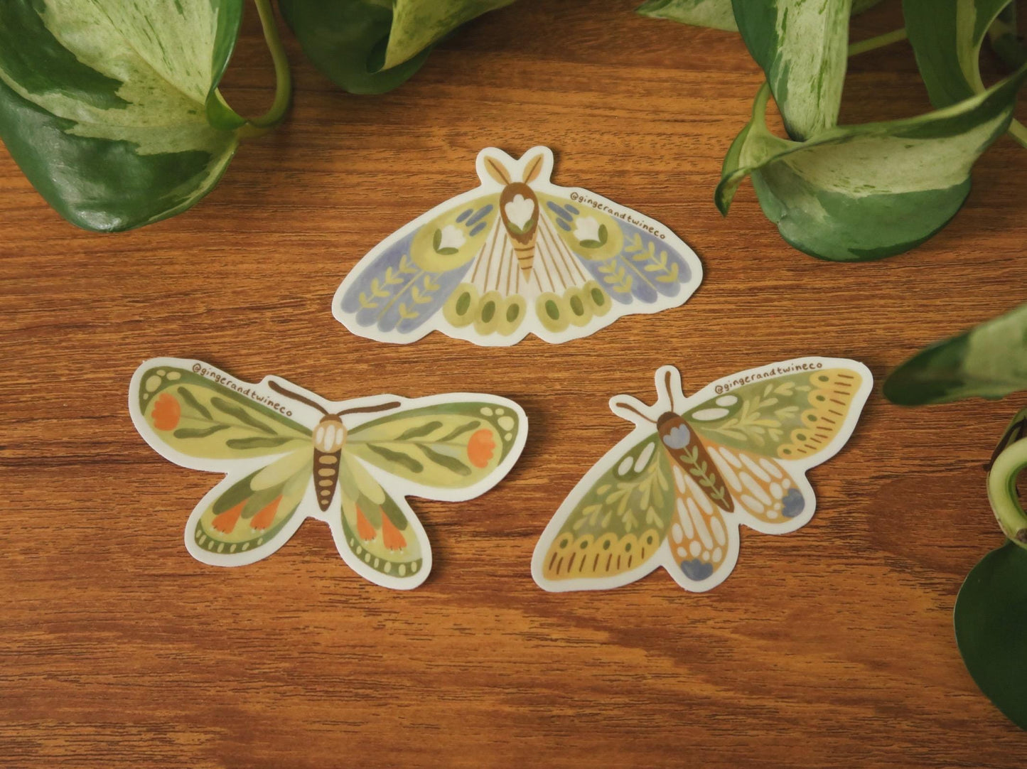 Botanical Moths Sticker Pack