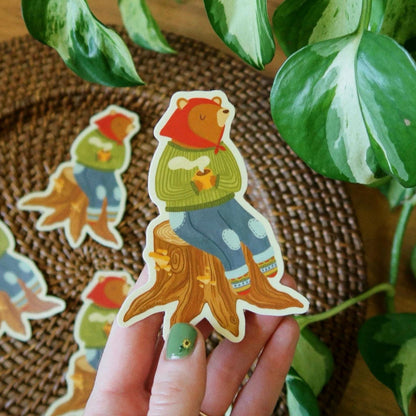 Stump Bear Sticker