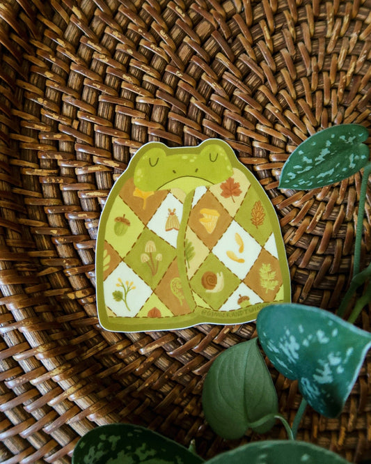 Woodland Quilt Frog Sticker
