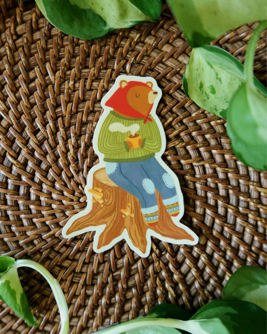 Stump Bear Sticker
