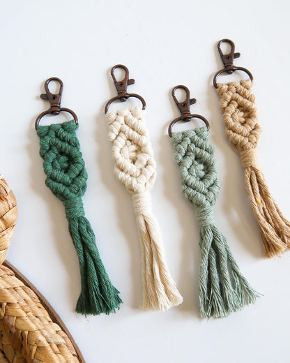 Macrame Diamond Keychain