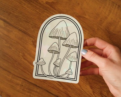 Mushroom Suncatcher Sticker: Clustered Bonnets