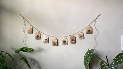 Autumnal Hand Painted Teabag Garland