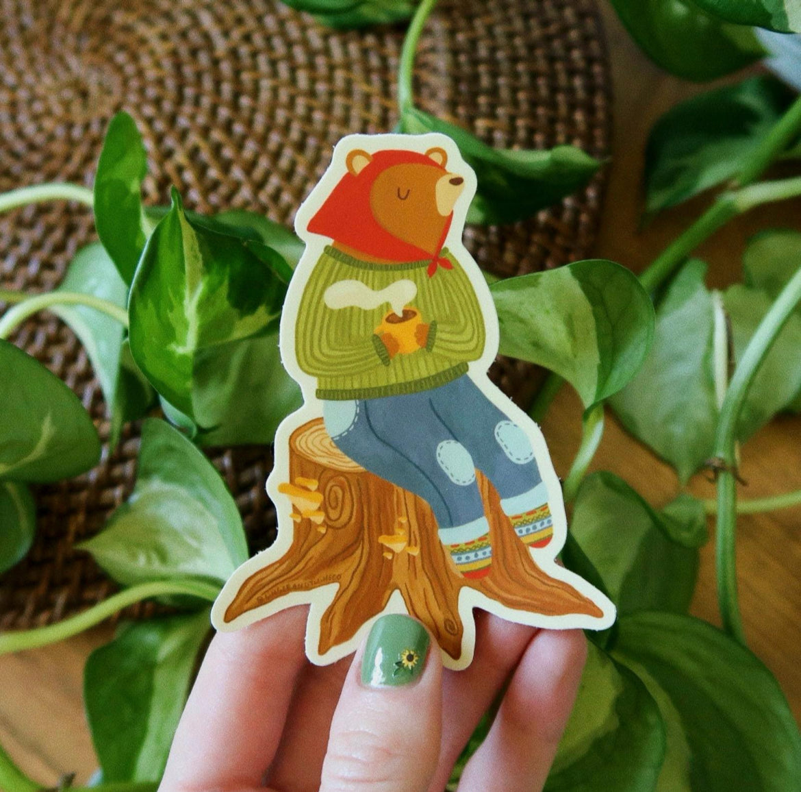Stump Bear Sticker