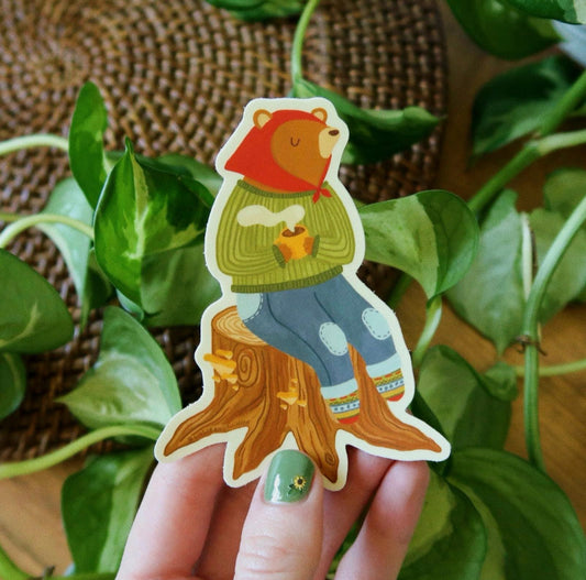 Stump Bear Sticker