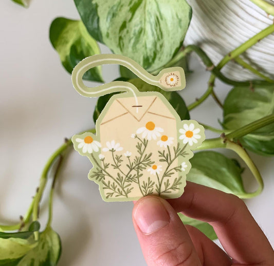 Floral Chamomile Tea Bag Sticker