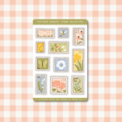 Cottage Garden Stamp Collection Sticker Sheet