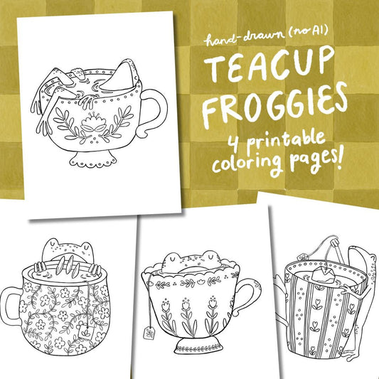 Printable Teacup Frog Coloring Pages