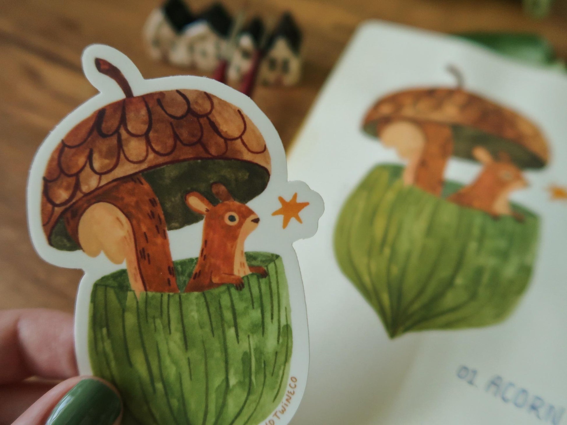 Acorn Squirrel Sticker
