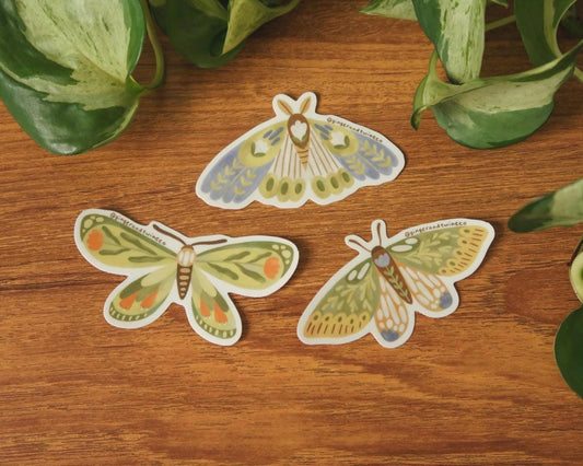 Botanical Moths Sticker Pack