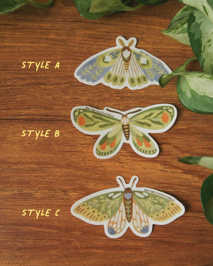Botanical Moths Sticker Pack