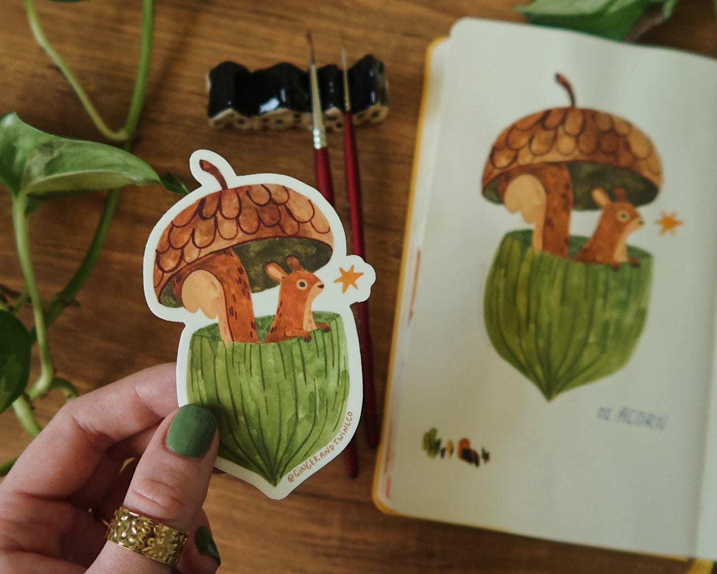 Acorn Squirrel Sticker