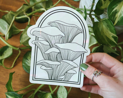 Chanterelle Mushroom Suncatcher Sticker | Adhesive Window Decal