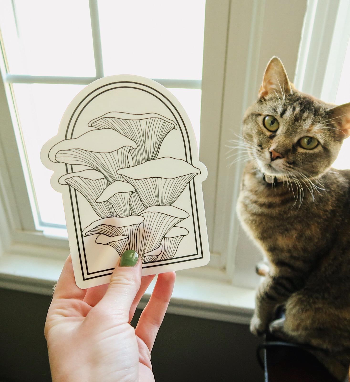 Chanterelle Mushroom Suncatcher Sticker | Adhesive Window Decal