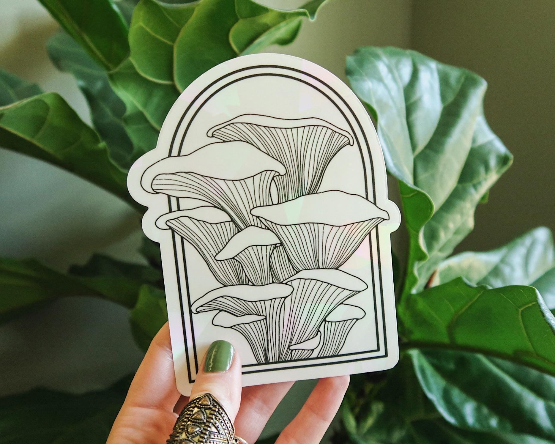 Chanterelle Mushroom Suncatcher Sticker | Adhesive Window Decal