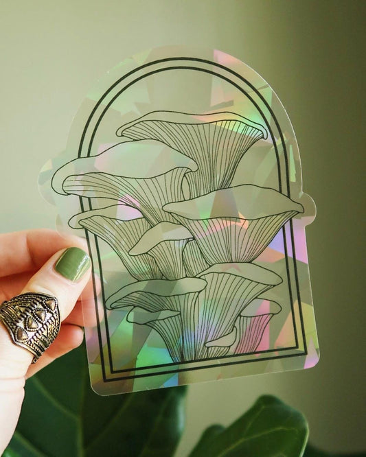 Chanterelle Mushroom Suncatcher Sticker | Adhesive Window Decal