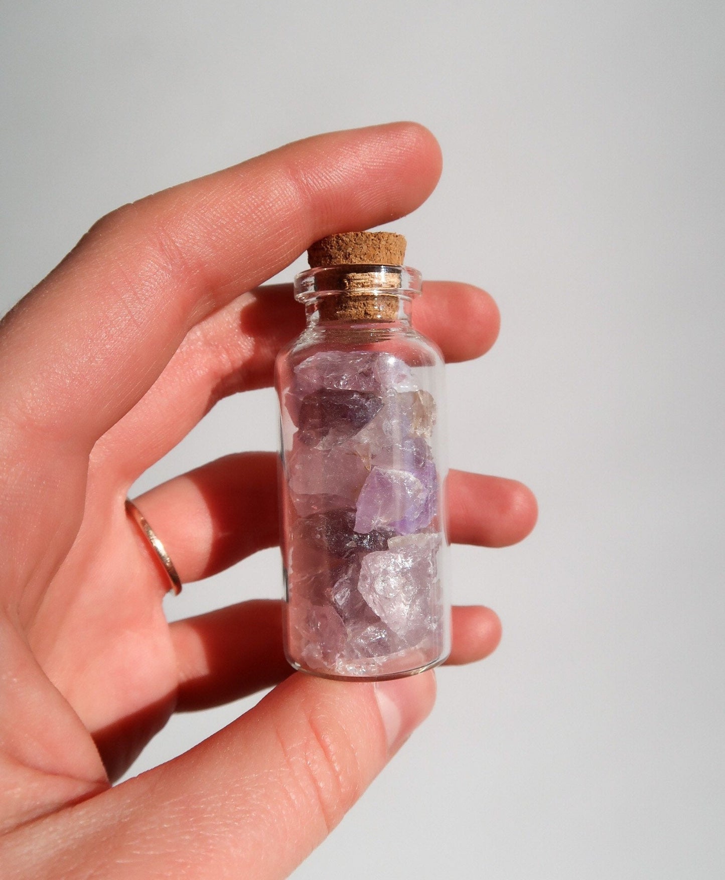 Mini Bottle of Amethyst Chips