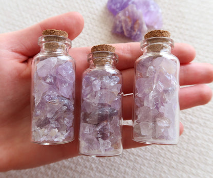 Mini Bottle of Amethyst Chips