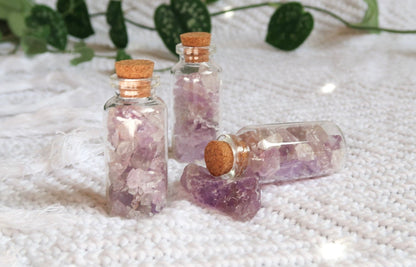 Mini Bottle of Amethyst Chips